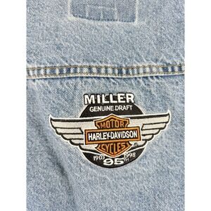 Vtg 1998 I-D Wear Denim Jacket XL Miller Harley Davidson 95th MGD
